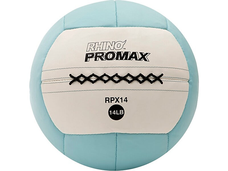 Champion Sports RHINO Promax Medicine Ball, Light Blue/White, 14 Lbs. (RPX14)