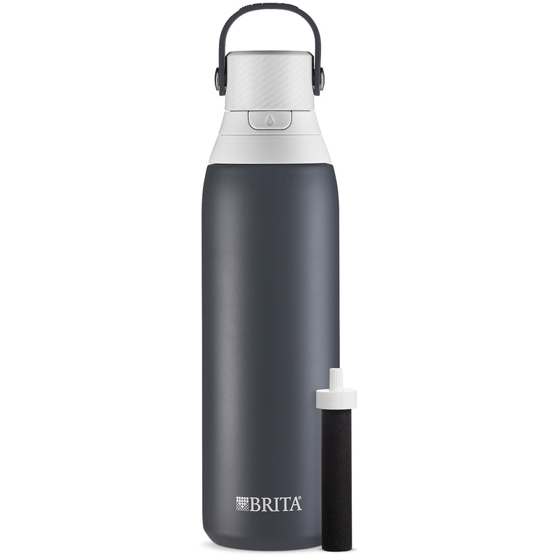 Brita Stainless Steel Filtered Water Bottle, 20 oz., Carbon (36447)