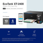 Epson EcoTank ET-2400 Wireless Color Inkjet Printer, All-In-One Supertank, Print, Scan, Copy (9592581)