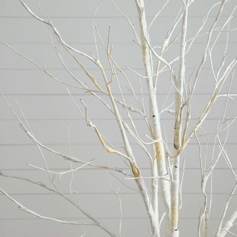 Nearly Natural 6-ft Pre-Lit Artificial White Birch Tree with 90 White LED Lights (T4931)
