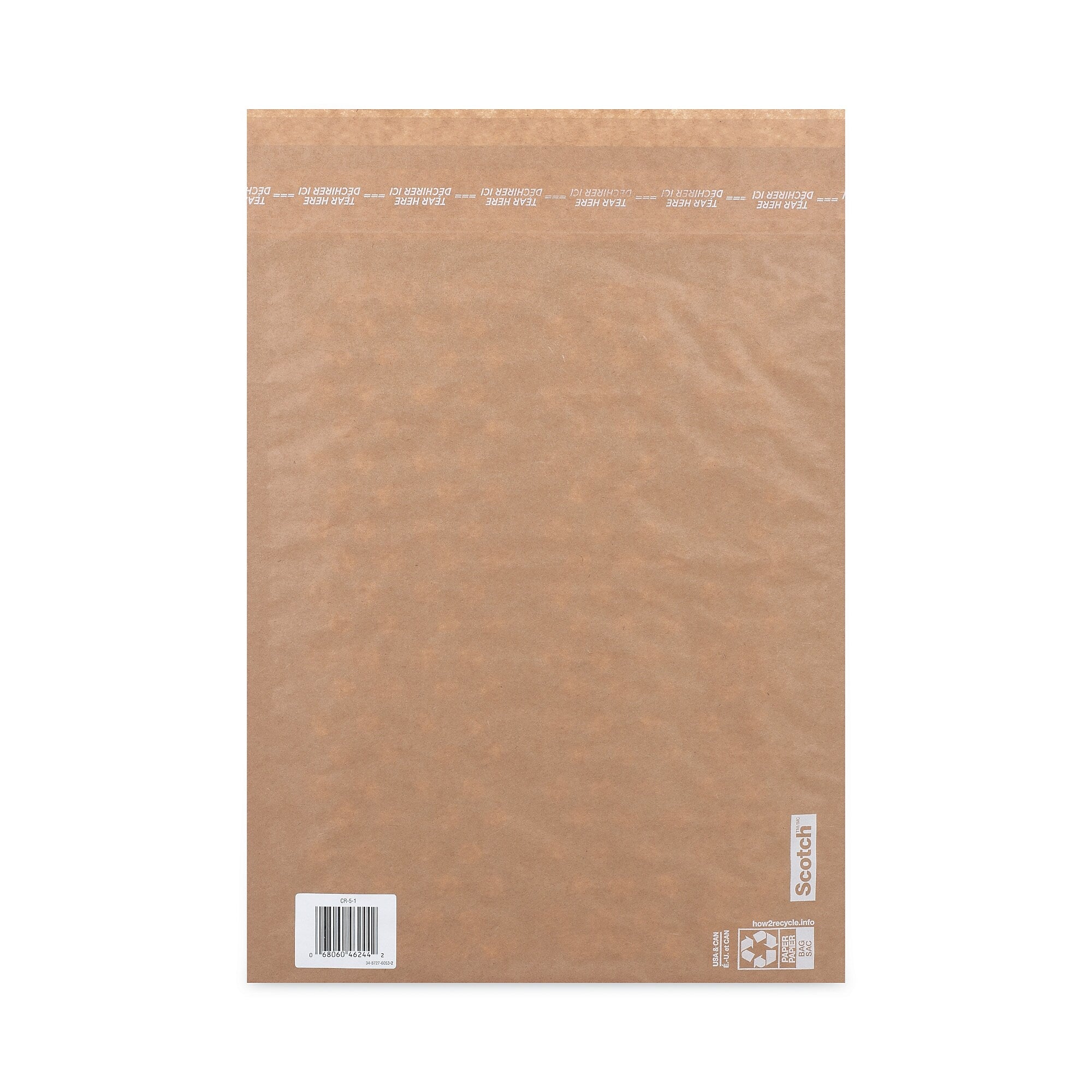 Scotch Curbside Recyclable Padded Mailer, #5, Bubble Cushion, Self-Adhesive Closure, 12 x 17.25, Natural Kraft, 100/Carton