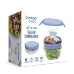 bentgo All-in-One Salad Container, 5-Compartment, Light Blue, 61 oz. (BGLASSAL-LB)
