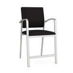 Lesro Newport Fabric Guest Chair, Open House Black/Silver (NP1161.SSV-01OHBK)
