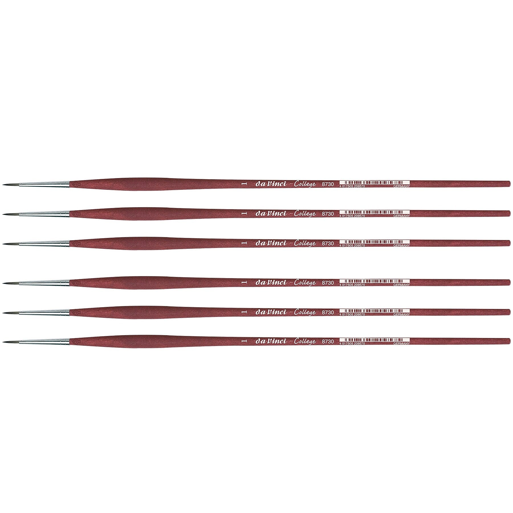 da Vinci COLLEGE Oil and Acrylic Synthetic Student Round Brush, 6 Brushes/Pack (DVXVA87301-6)