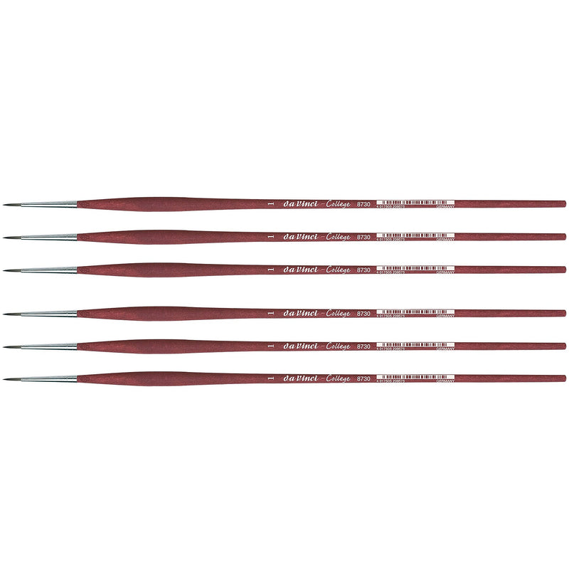 da Vinci COLLEGE Oil and Acrylic Synthetic Student Round Brush, 6 Brushes/Pack (DVXVA87301-6)