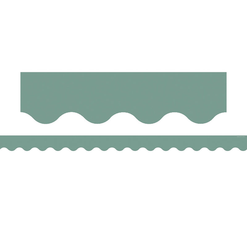 Teacher Created Resources Border Trim, 2.19" x 2.92', Retreat Green Scalloped, 12/Pack, 6 Packs/Bundle (TCR9244-6)