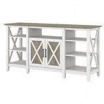 Bush Furniture Key West Console TV Stand, Screens up to 65", Shiplap Gray/Pure White (KWV160G2W-03)
