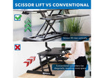 Mount-It! 47"W Manual Rectangular Adjustable Standing Desk Converter, Black (MI-15009L)