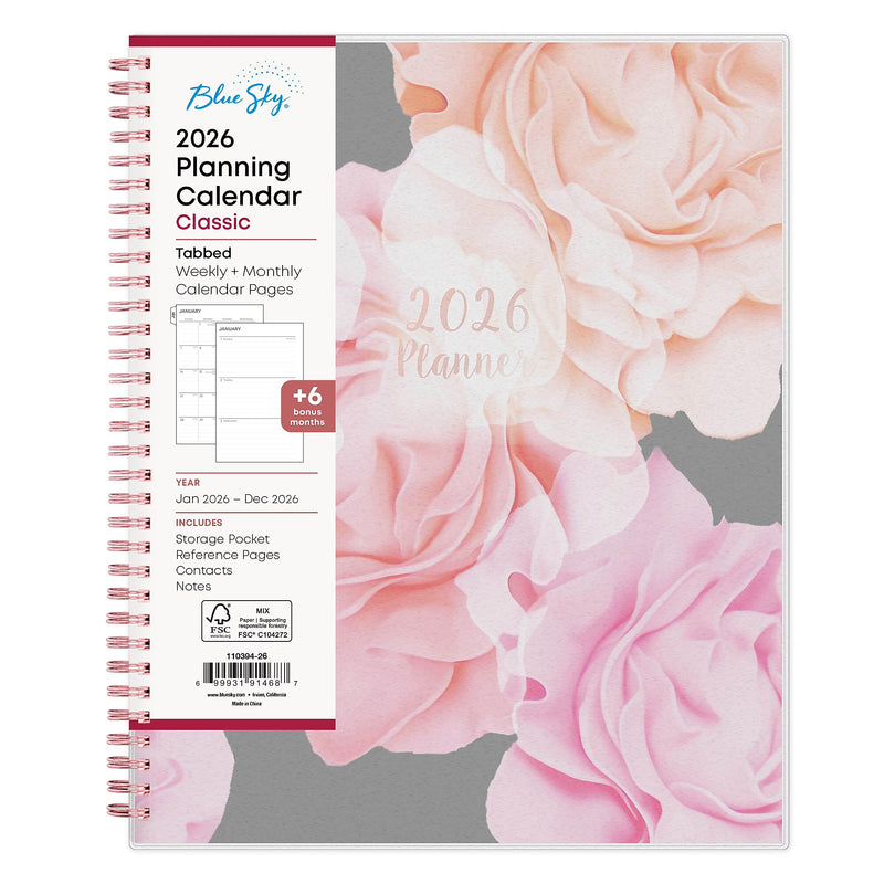 2026 Blue Sky Joselyn 8.5" x 11" Calendar Year Weekly & Monthly Planner, Plastic Cover, Multicolored (110394-26)