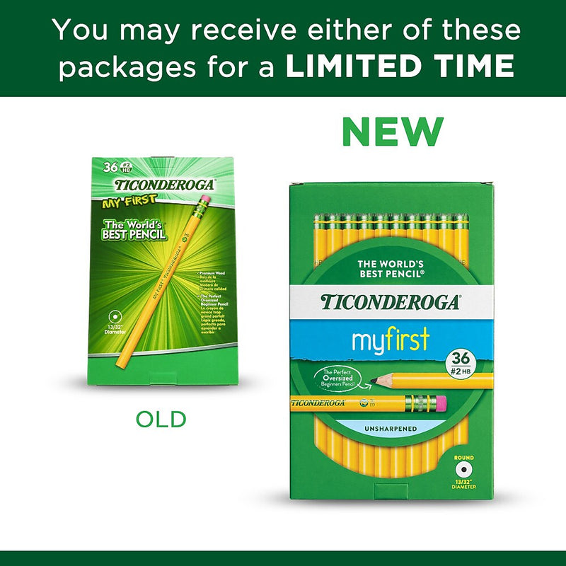 Ticonderoga Wooden Pencil, 0.7mm, #2 Medium Lead, 3 Dozen (DIX33336)