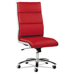 Neratoli High-Back Swivel/Tilt Chair , Red Soft-Touch Leather , Chrome Frame