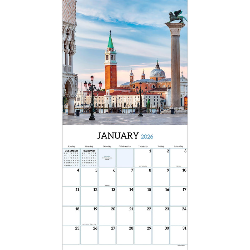 2026 TF Publishing Italy 12" x 12" Monthly Wall Calendar, Multi (26-1014)