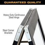 Excello Global Products Indestructible A-Frame Whiteboard, 40" x 22", Black (EGP-HD-0538-BK)