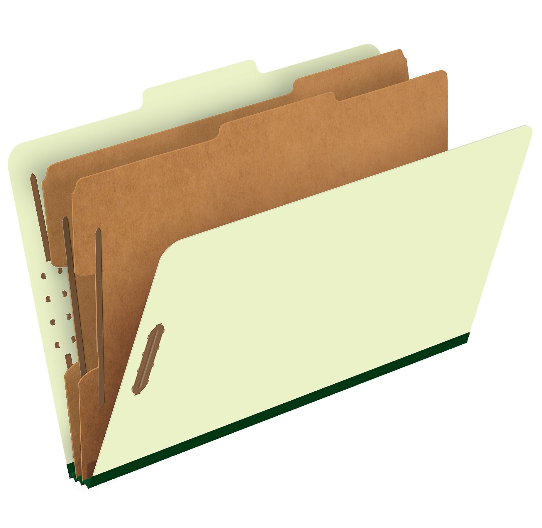 Pendaflex Pressboard Classification Folder, 2-Dividers, 2 1/2" Expansion, Legal Size, Light Green, 10/Box (17176EE)