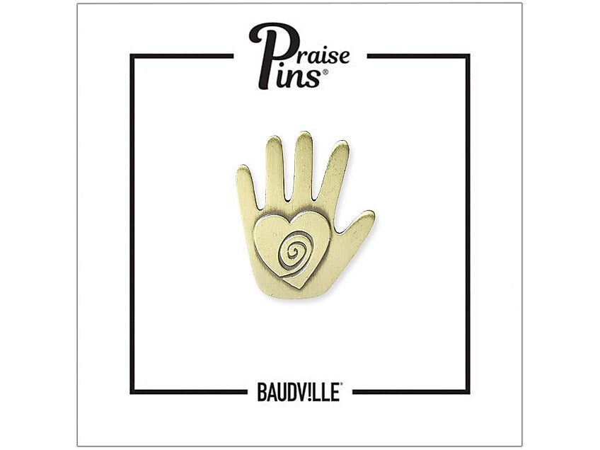 Baudville Helping Hand Lapel Pin, 1" x 0.83", Gold, 25/Pack (75711P25)