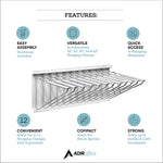 AdirOffice Steel Hanging Wall File, For Blueprint & Large-Format Files, White (617-WHI-KIT1)