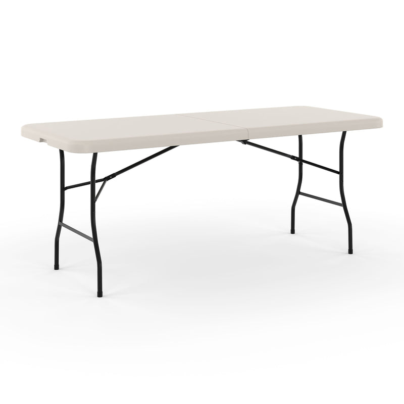 Staples 6' x 30" Heavy Duty Plastic Folding Table, White Granite (79223/54272)