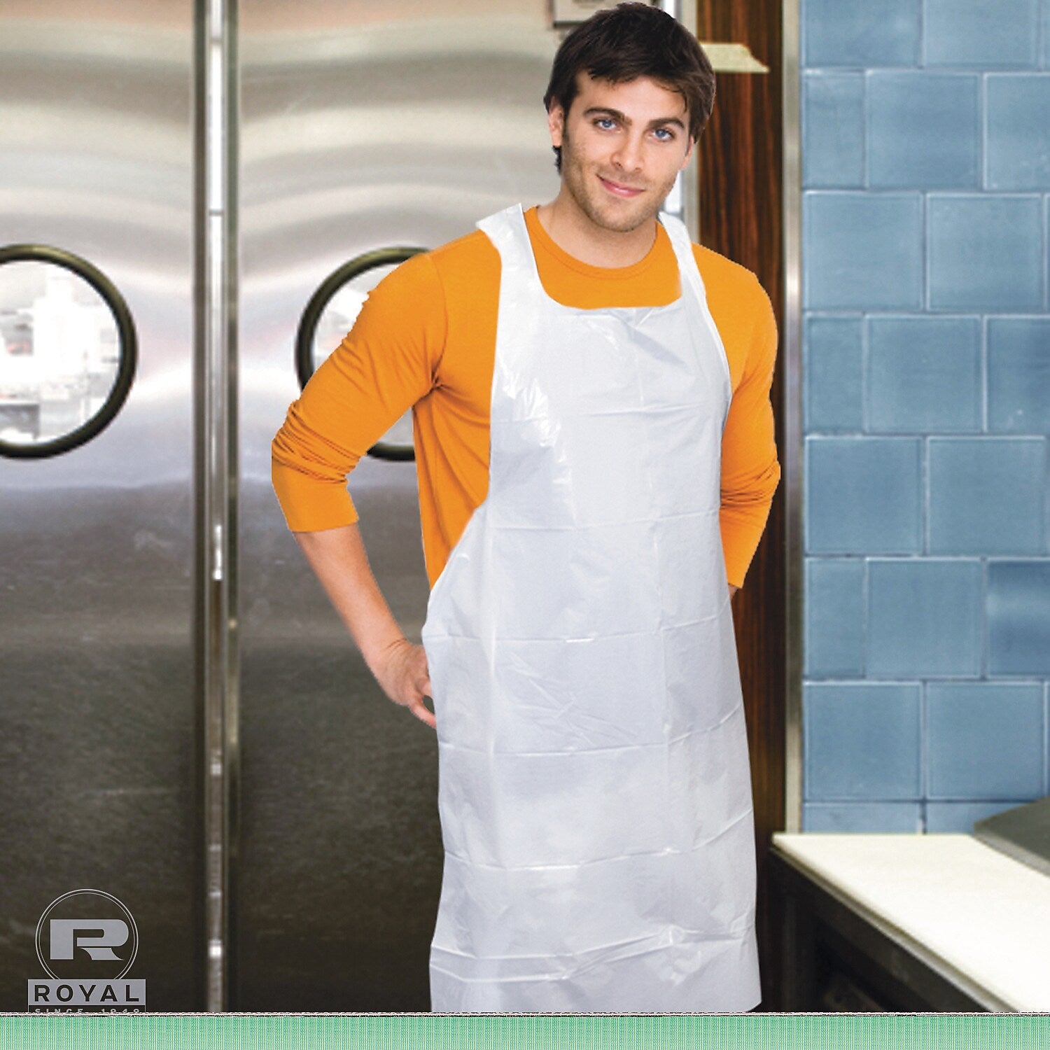 Royal Poly Aprons, One Size Fits All, White, 28" x 46", 1000/Carton (RPP DA2846)