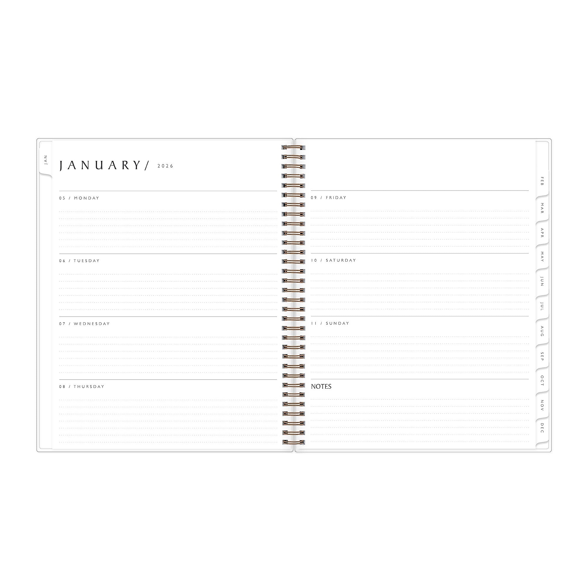 2026 Blue Sky Green Earth Freya Lilac 8.5" x 11" Calendar Year Weekly & Monthly Planner, Plastic Cover (153757)