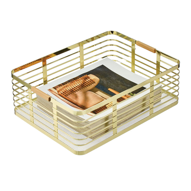 mDesign Steel Organizer, Soft Brass/Natural (25946)