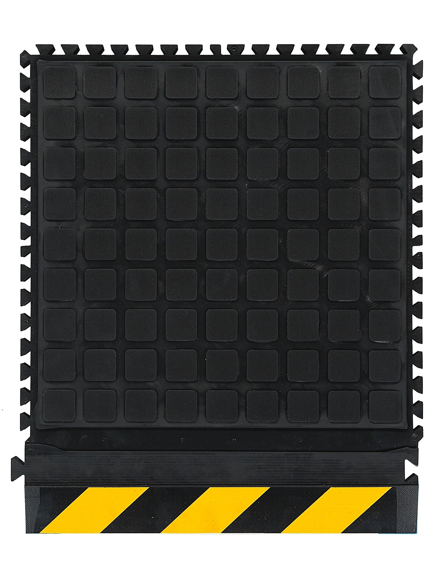 M + A Matting Hog Heaven 18" Modular Tile Anti-Fatigue Mat, 1.5' x 1.82', Yellow Side (447104100)