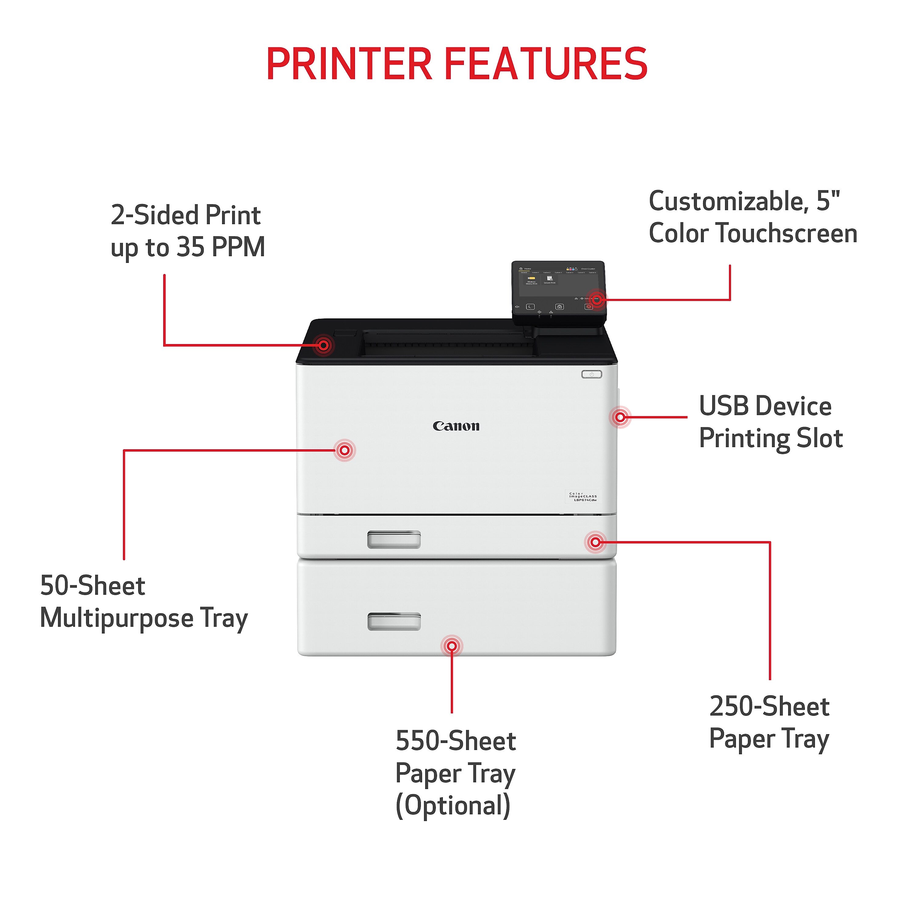Canon imageCLASS LBP674Cdw Wireless Color Laser Printer (5456C006)