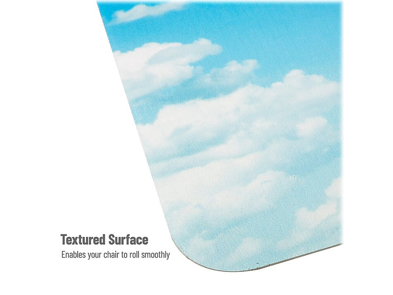Mind Reader Hard Floor Chair Mat with Lip, 47" x 35", Blue, Polycarbonate (SKYMAT-ASST)