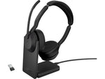 jabra Evolve2 55 Wireless Noise Canceling Bluetooth Stereo Headset, USB-A Adapter, MS Certified (25599-999-989-01)