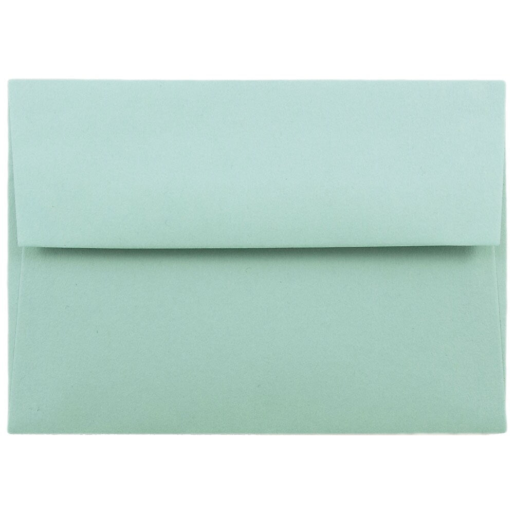 JAM Paper A2 Invitation Envelope 4 3/8" x 5 3/4", Aqua Blue, 100/Pack (1523981d)