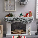 Nearly Natural 6-ft Flocked Artificial Christmas Garland with Pine Cones and 35 Warm White LED Lights (W1309)