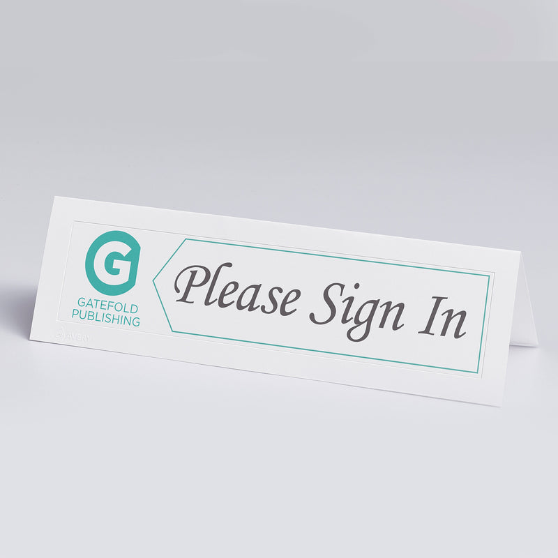 Avery Embossed Border 2.5" x 8.5" White Matte Table Tent, Inkjet/Laser, 100/Pack (05305)