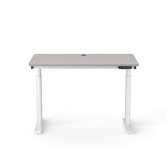 VersaDesk PowerLift 48"W Electric Rectangular Adjustable Standing Desk, Grey/White (PLSDR4830-WG-APP )