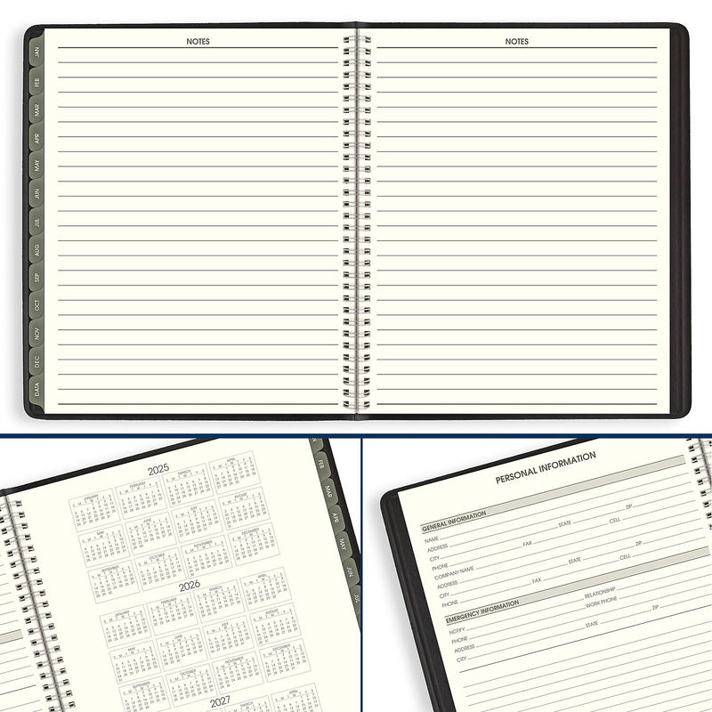 2026 AT-A-GLANCE Recycled 9" x 11" Monthly Planner, Faux Leather Cover, Black (70-260G-05-26)