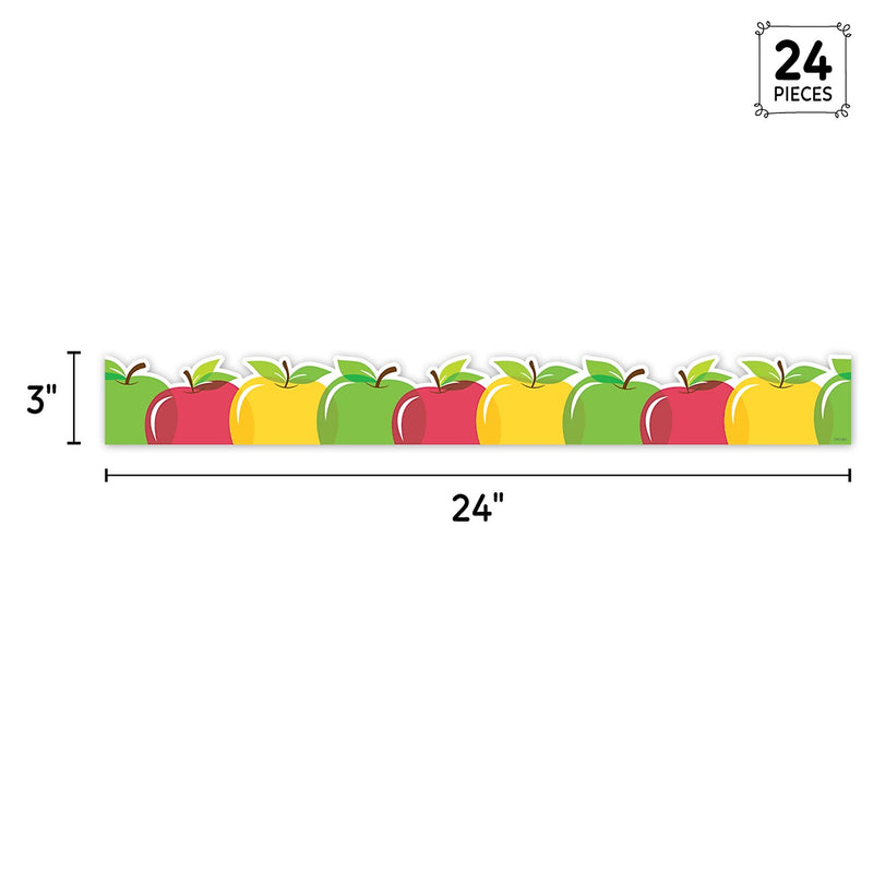 Creative Teaching Press EZ Border, 3" x 2', Apple Time Apples, 24/Pack, 3 Packs/Bundle (CTP11070-3)