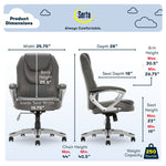 Serta Amplify Ergonomic Faux Leather Swivel Executive Chair, Light Gray (43673C)