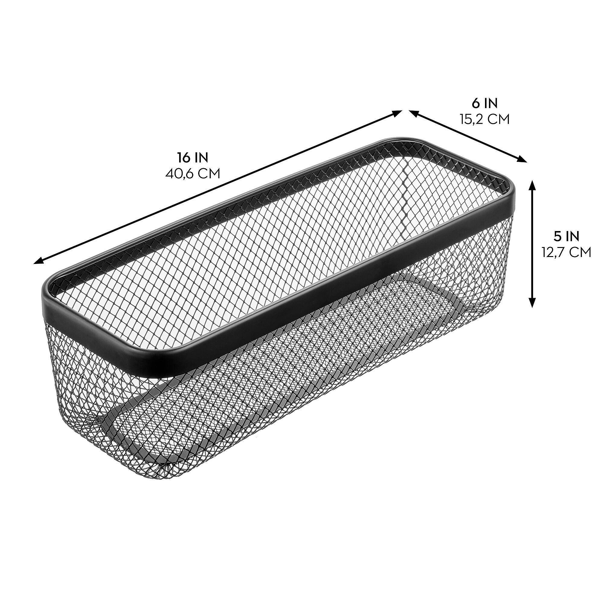mDesign Steel Organizer, Matte Black (25960)