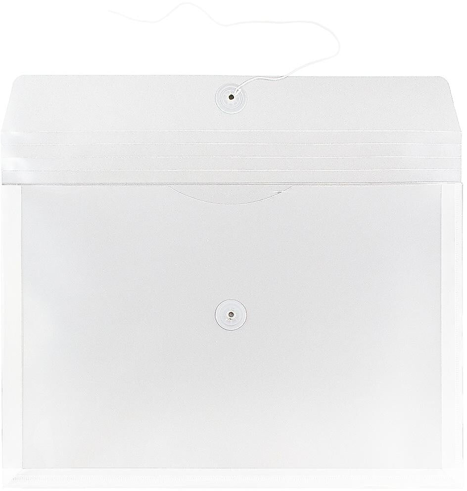 JAM Paper Premium Plastic Document File, Legal, Clear, 3/Pack (219B1CLX3)