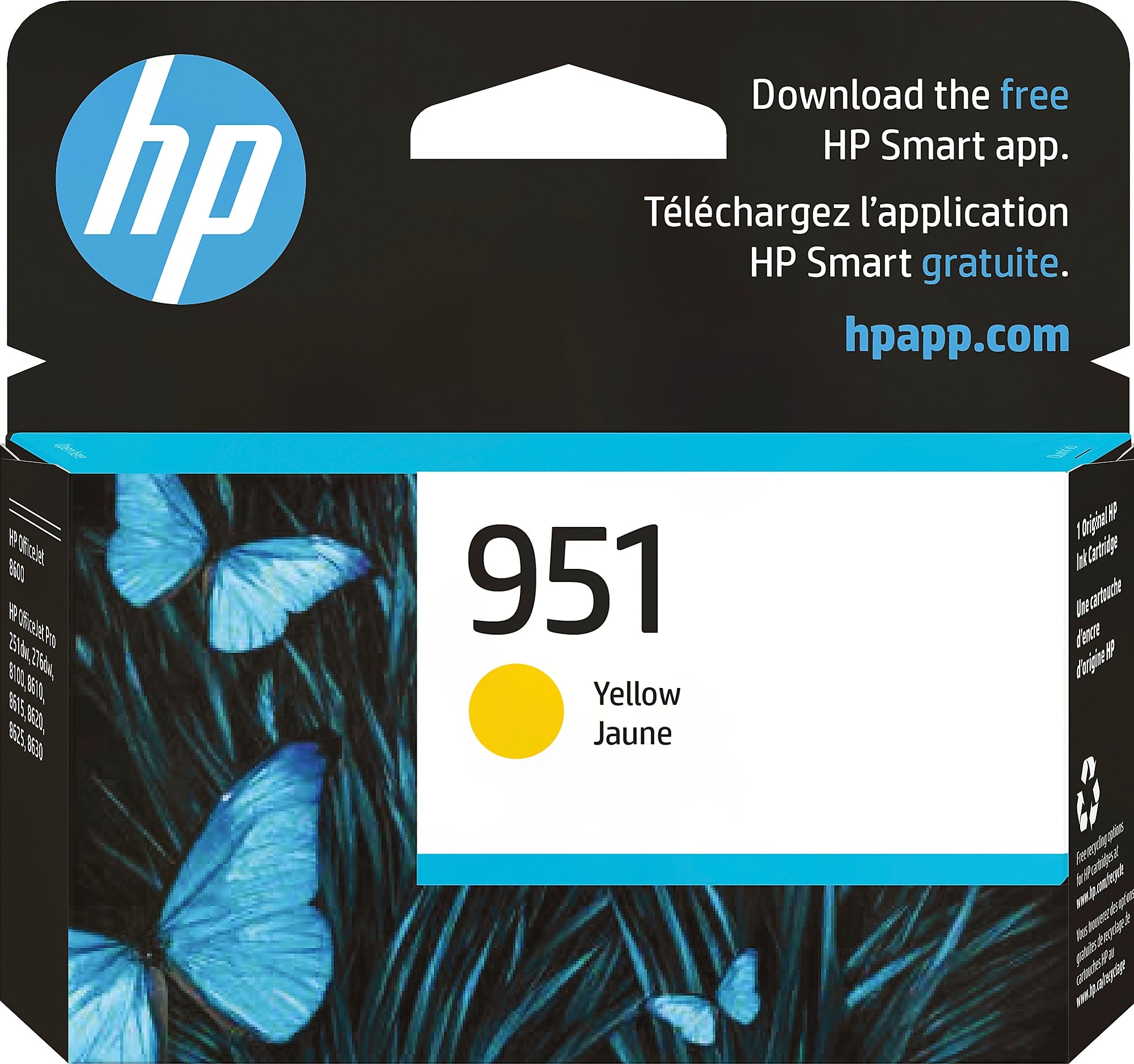 HP 951 Yellow Standard Yield Ink Cartridge, Prints Up to 700 Pages (CN052AN#140)