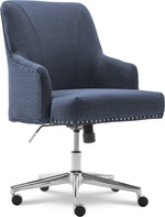 Serta Style Leighton Fabric Swivel Computer and Desk Chair, Blue (47925A)