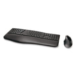 Kensington Pro Fit Ergo K75406US Wireless Ergonomic Keyboard and Optical Mouse Combo, Black (KMW75406)