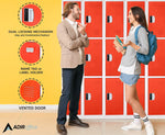 AdirOffice 72"H 3-Tier Red Storage Locker (ADI629-203-RED-DL)