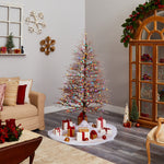 Nearly Natural 4-ft Frosted Berry Twig Artificial Christmas Tree with 100 Multicolored Gum Ball LED Lights (T3256)