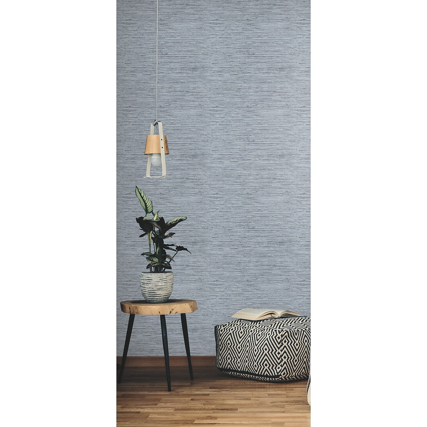 York Wallcoverings Faux Grasscloth Blue Peel and Stick Wallpaper (RMK11561WP)