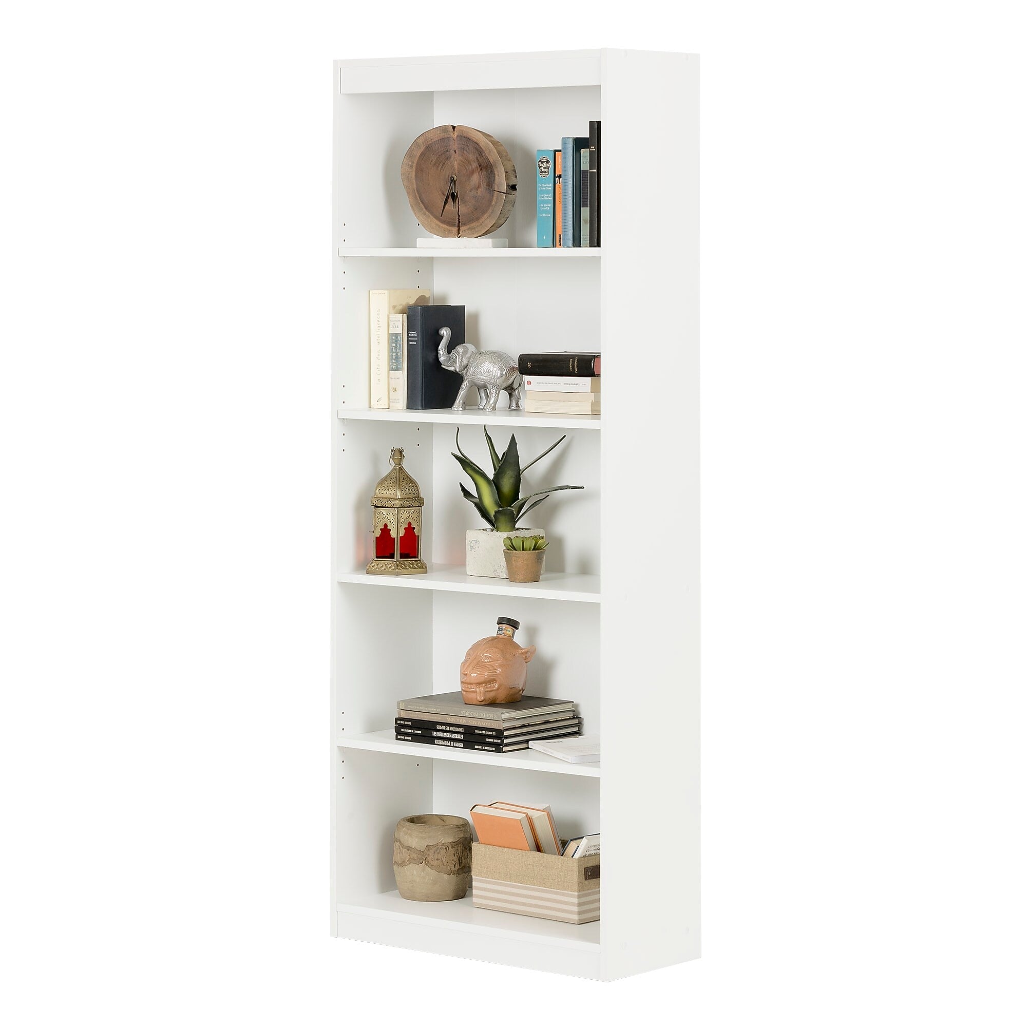 South Shore Axess 5-Shelf Bookcase, Pure White (7250768C)