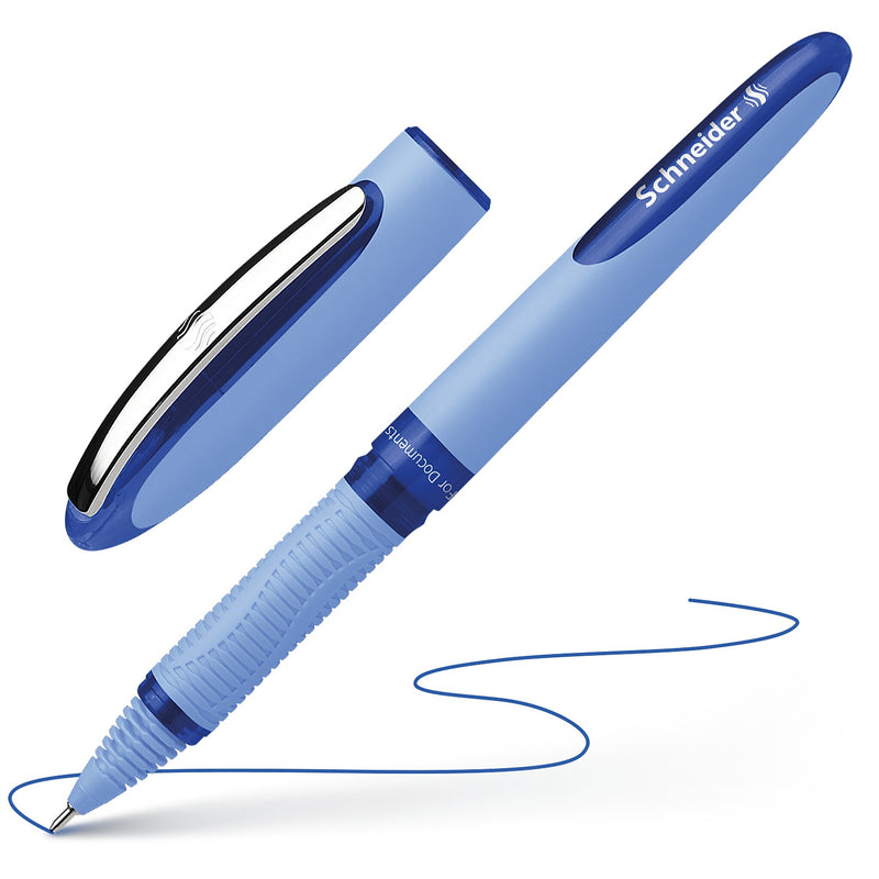 Schneider One Hybrid N Rollerball Pen, Extra Fine Point, Blue Ink, 10/Box (183403)