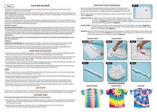Color Splash Tie-Dye Factory Cold Water Dye Kit, 20/Pack (FA3464)