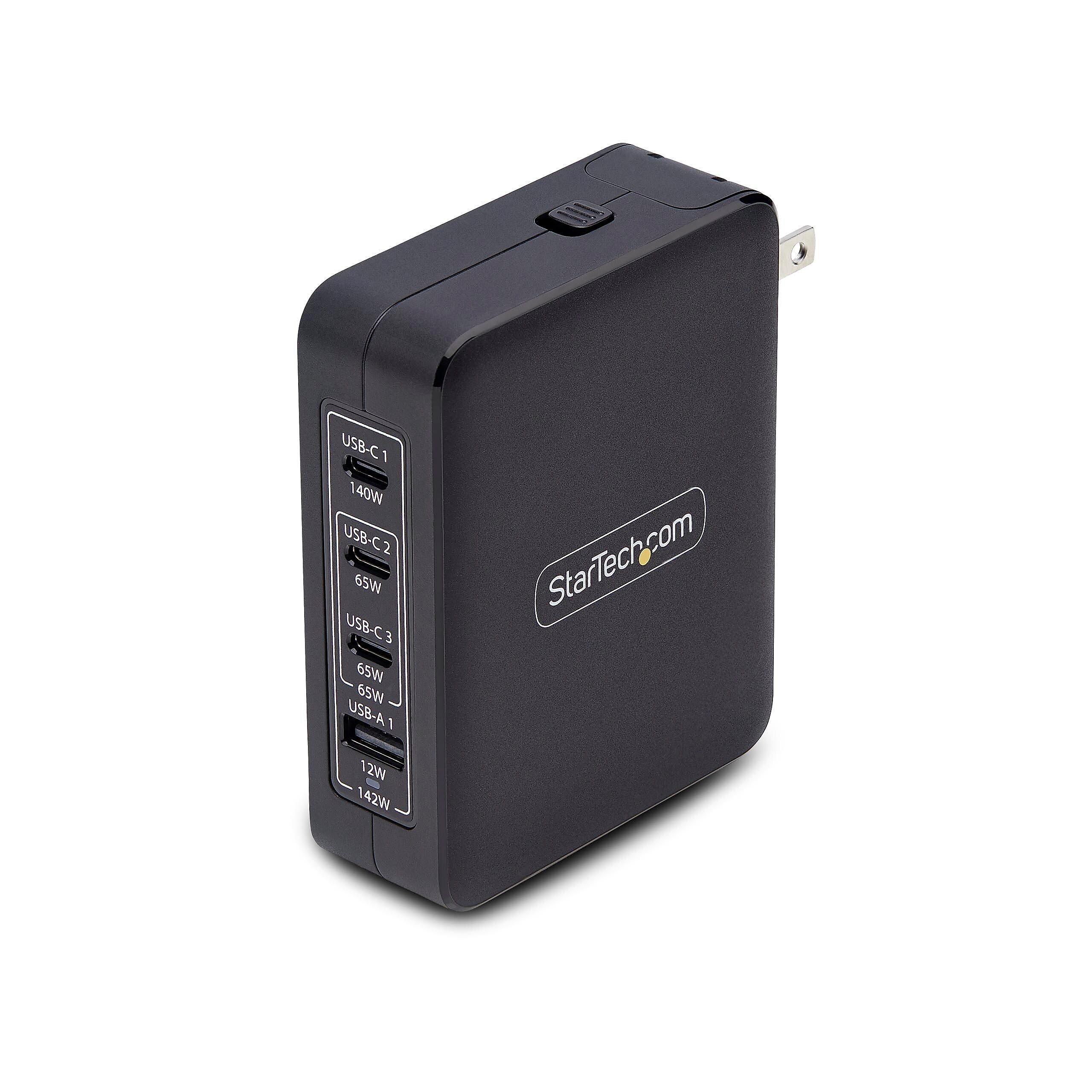 StarTech GaN USB-A/USB-C Wall Charger, 140W, Black (3114GCN-WALL-CHARGER)