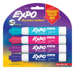 Expo Low Odor Marker, Vibrant Colors, Chisel Tip, 4/Pack (1927523)