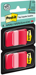Post-it Flags, 1", Red, 100 Flags/Pack (680-RD2)