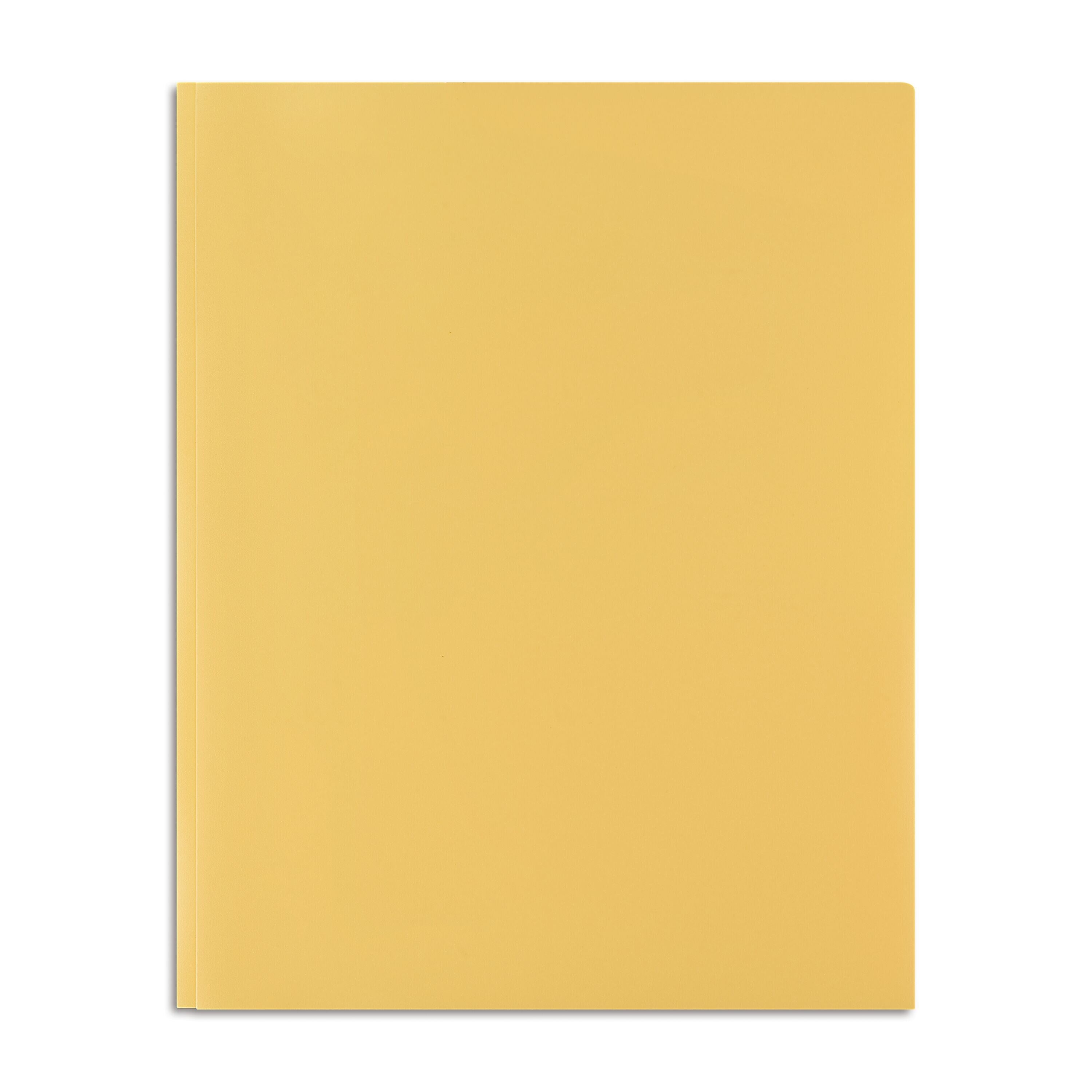Staples Matte 2-Pocket Plastic Portfolio Folder with Fasteners, Yellow (55475)